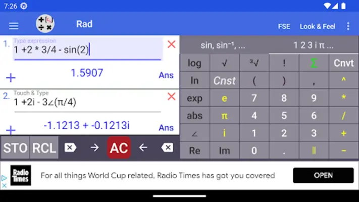 Scientific Complex Calculator android App screenshot 22